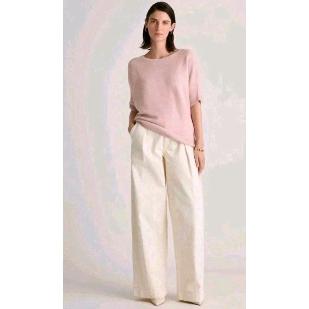 Quince Cotton Cashmere Dolman Sleeve Sweater Women's Small Pink